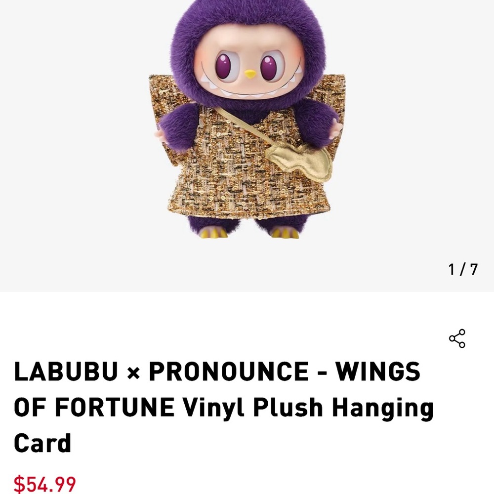 LABUBU x PRONOUNCE Wings of Fortune Plush Doll